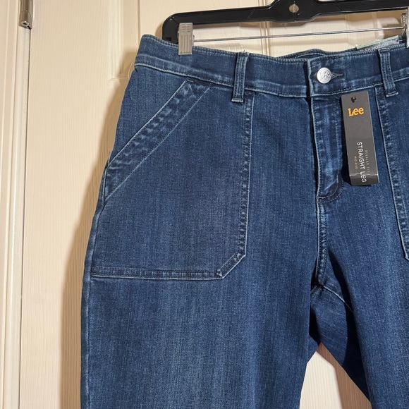 Lee Women's Dark Blue Straight Leg Jeans Size 16 Regular Fit - Picture 2 of 13